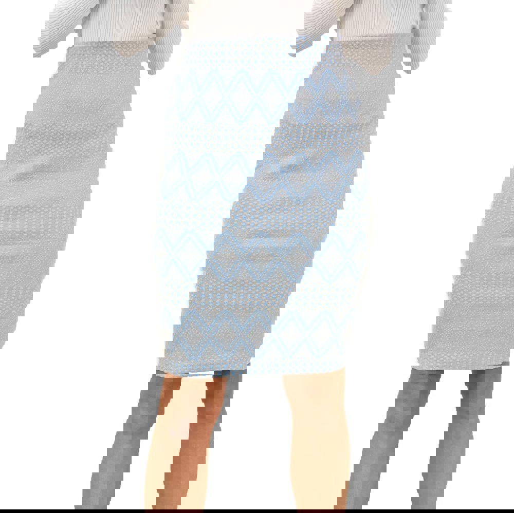 Μidi φούστα με λάστιχο στην μέση Γαλάζιο 18569