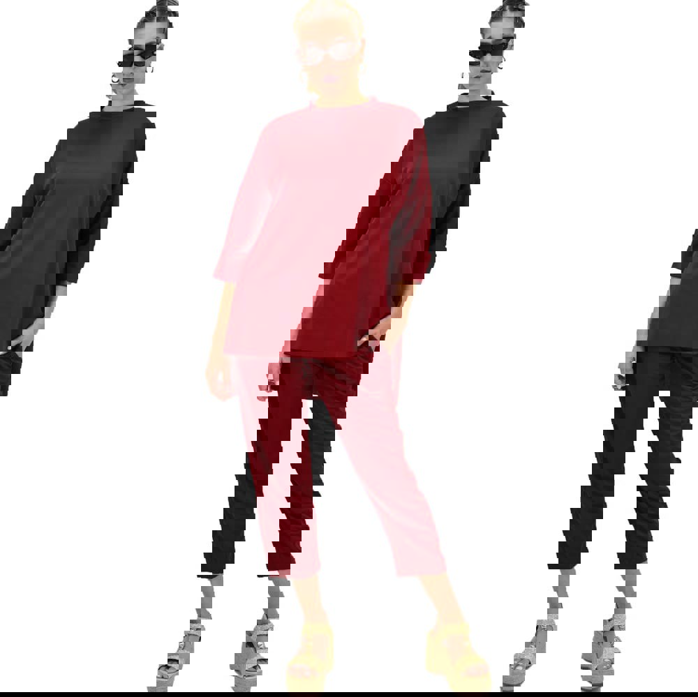 Γυναικείο σετ μονόχρωμο Μπορντώ 10190