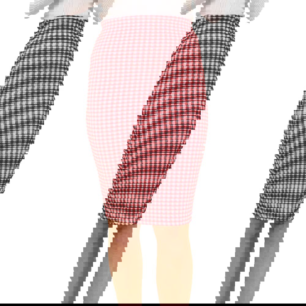 Μidi φούστα με λάστιχο στην μέση Κόκκινο 18568