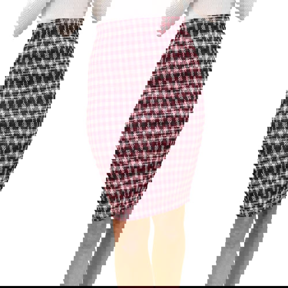 Μidi φούστα με λάστιχο στην μέση Μπορντώ 18564