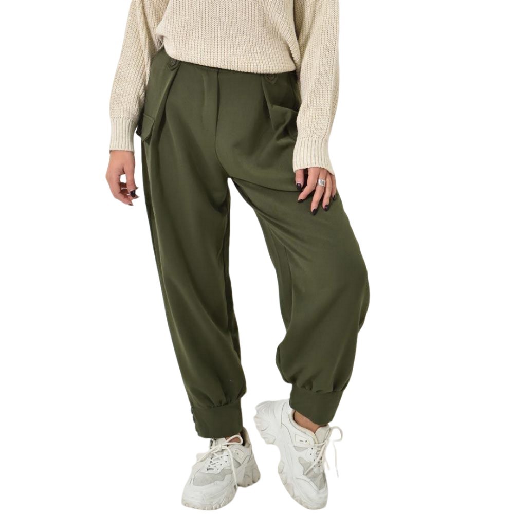 Ψηλόμεσο cargo παντελόνι Χακί 25724