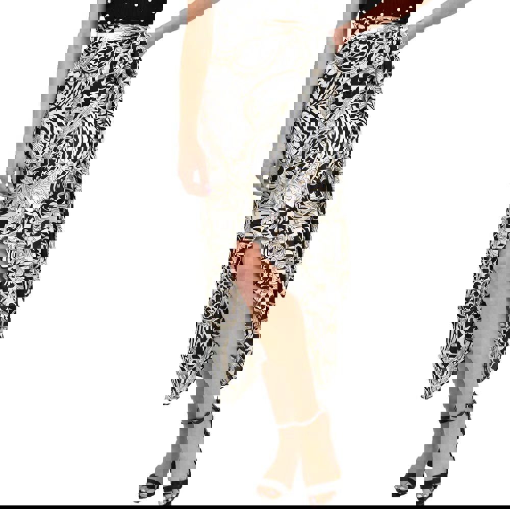 Κρουαζέ εμπριμέ φούστα Μπεζ 19592