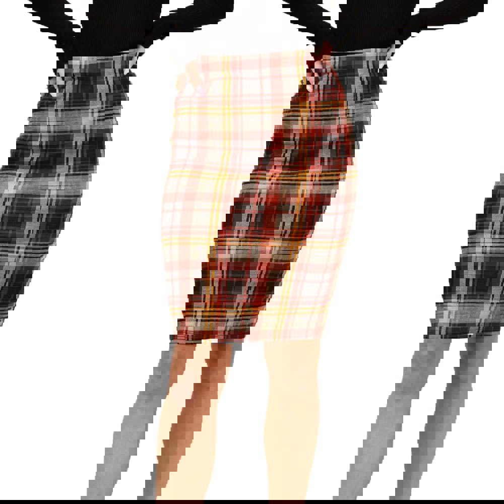 Μidi φούστα με λάστιχο στην μέση Κόκκινο 18560