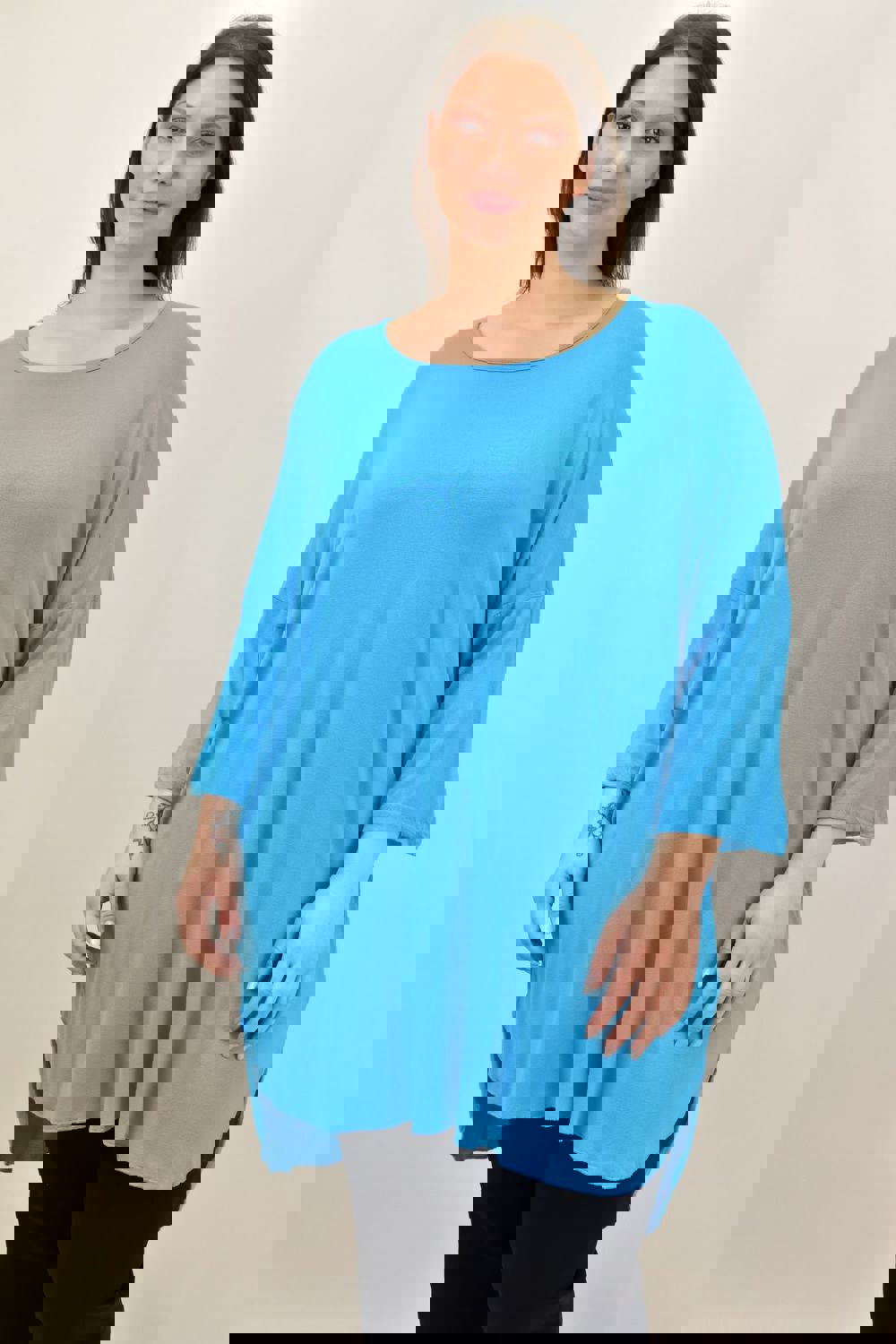 Γυναικεία μπλούζα με 3/4 μανίκι Μπλε 19059 φωτογραφία