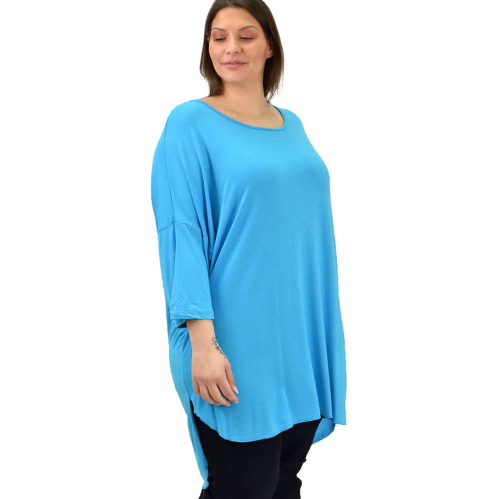 Γυναικεία μπλούζα με 3/4 μανίκι Μπλε 19059