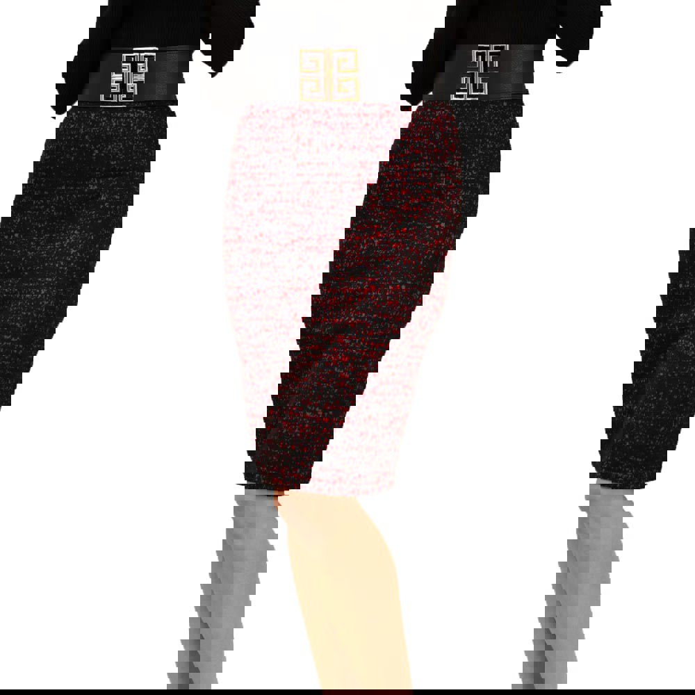 Μidi φούστα με λάστιχο στην μέση Μαύρο 18588