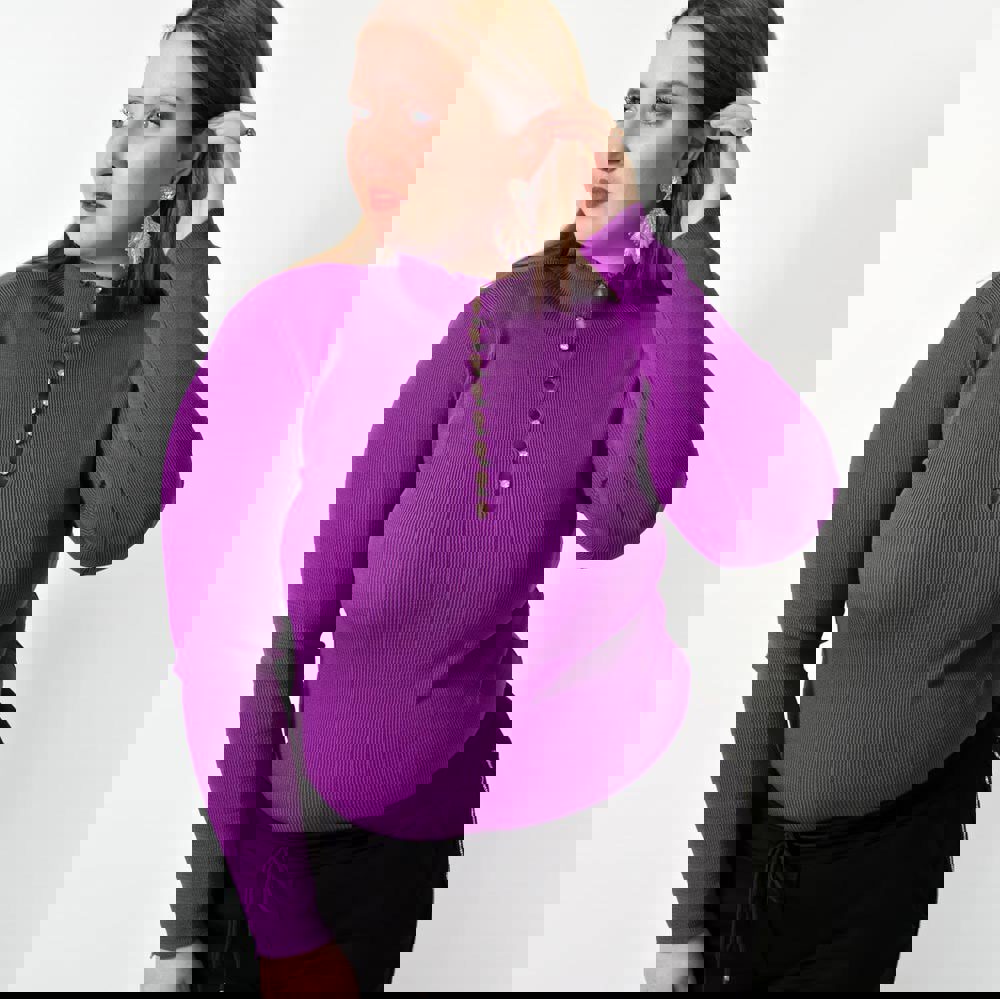 Γυναικείο Plus τοπ με στρας Ματζέντα 22422