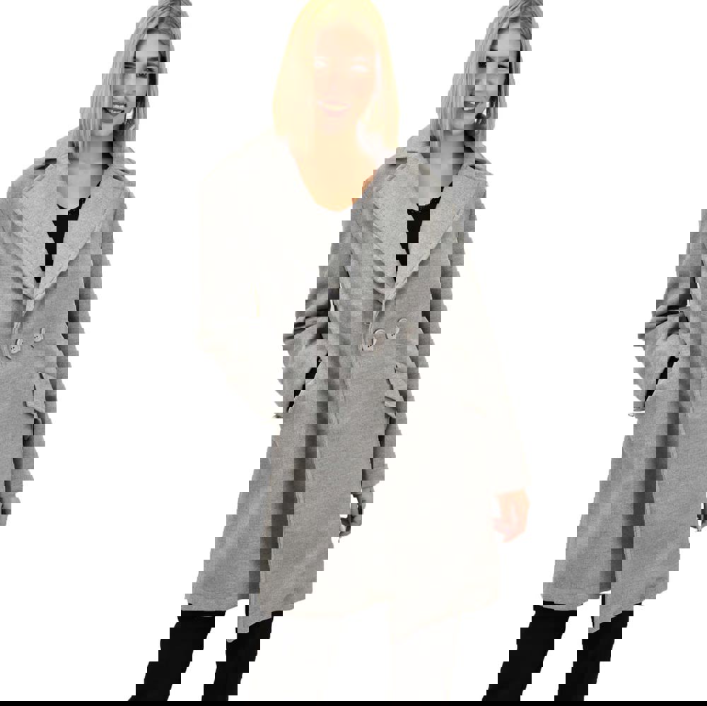 Παλτό με γιακά βελούρ Γκρι 1815