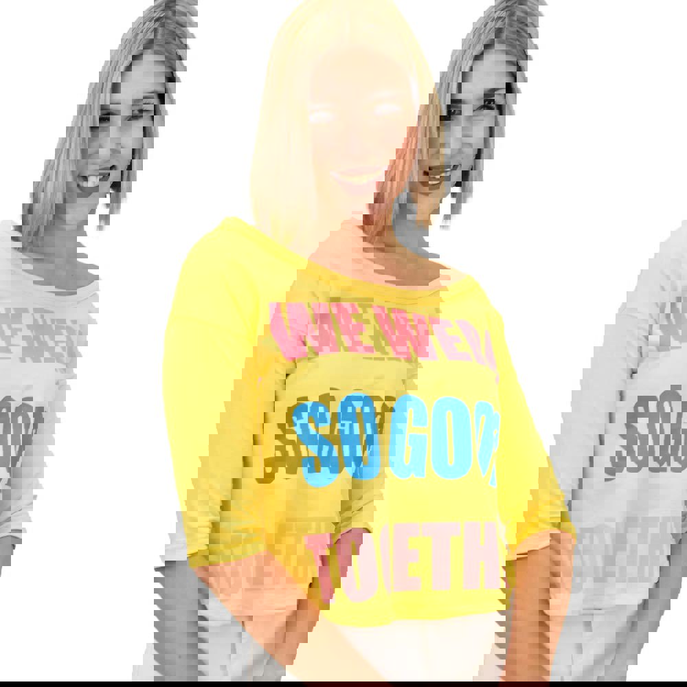 Γυναικείο ανοιξιάτικο φούτερ τοπ με στάμπα Κίτρινο 11068