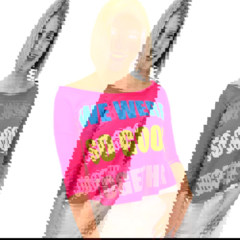 Γυναικείο ανοιξιάτικο φούτερ τοπ με στάμπα Φούξια 11073