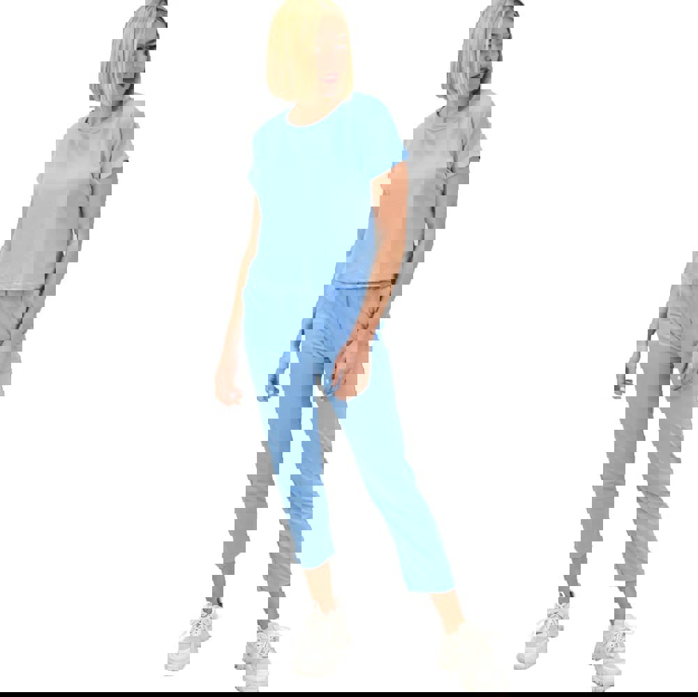 Γυναικείο κοντομάνικο σετ Γαλάζιο 10310