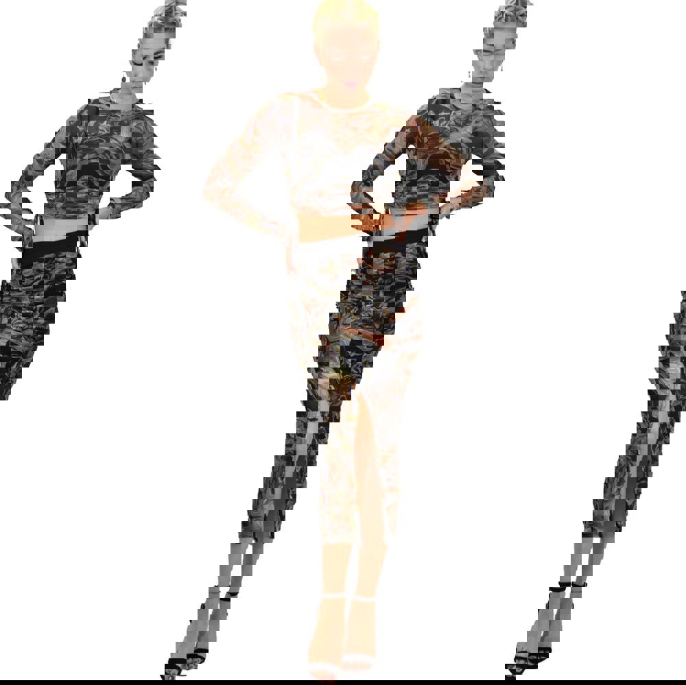 Γυναικείο σετ see through με σούρες Μαύρο 22103