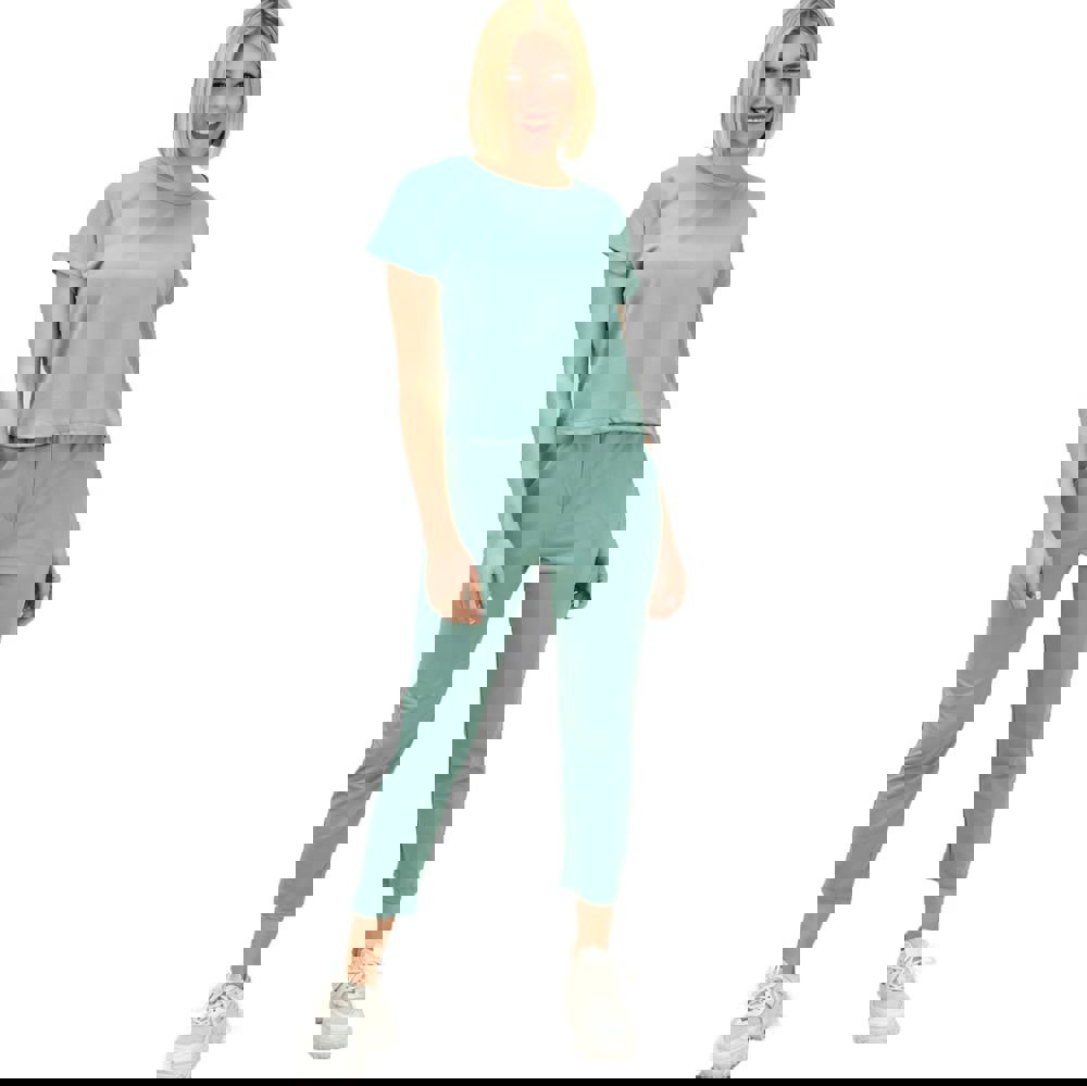 Γυναικείο κοντομάνικο σετ Φυστικί 10321