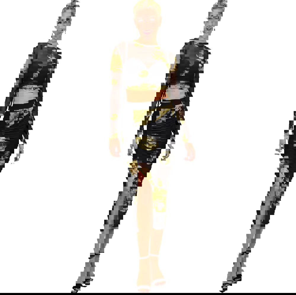 Γυναικείο σετ see through με σούρες Πράσινο 22104