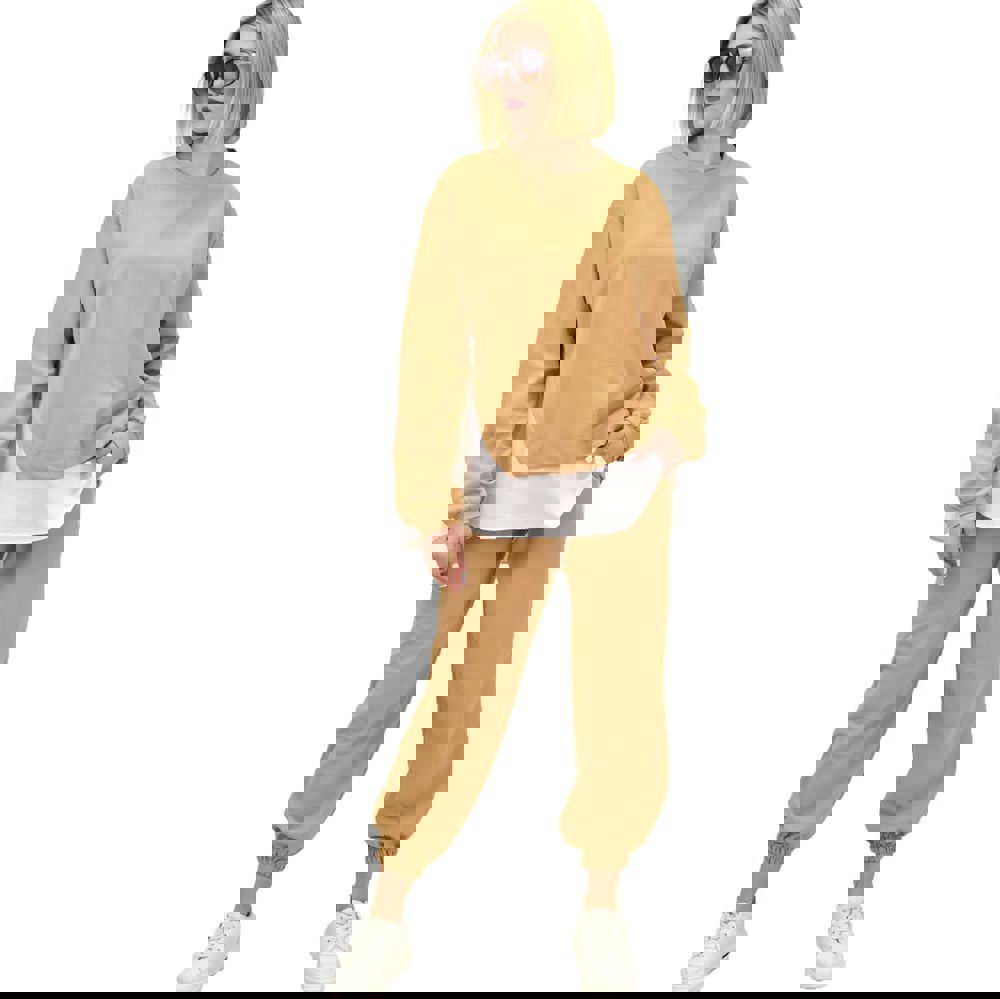 Γυναικείο σετ με τελείωμα λάστιχο Μπεζ 9004