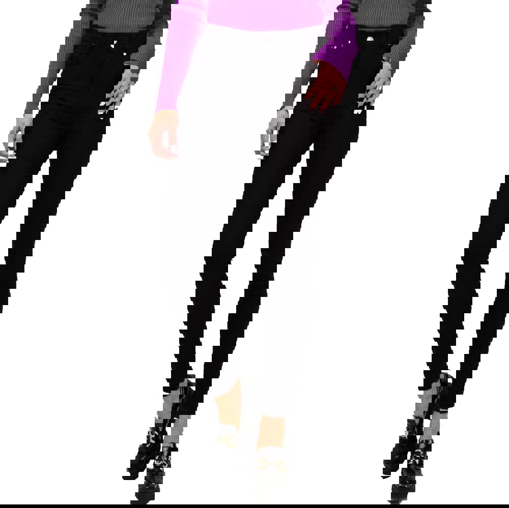 Γυναικείο τζιν μονόχρωμο Μαύρο 22064