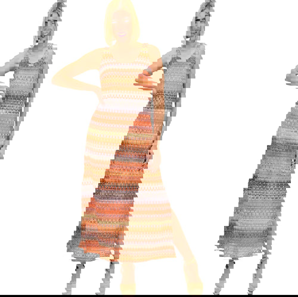 Γυναικείο φόρεμα με άνοιγμα Πορτοκαλί 19677