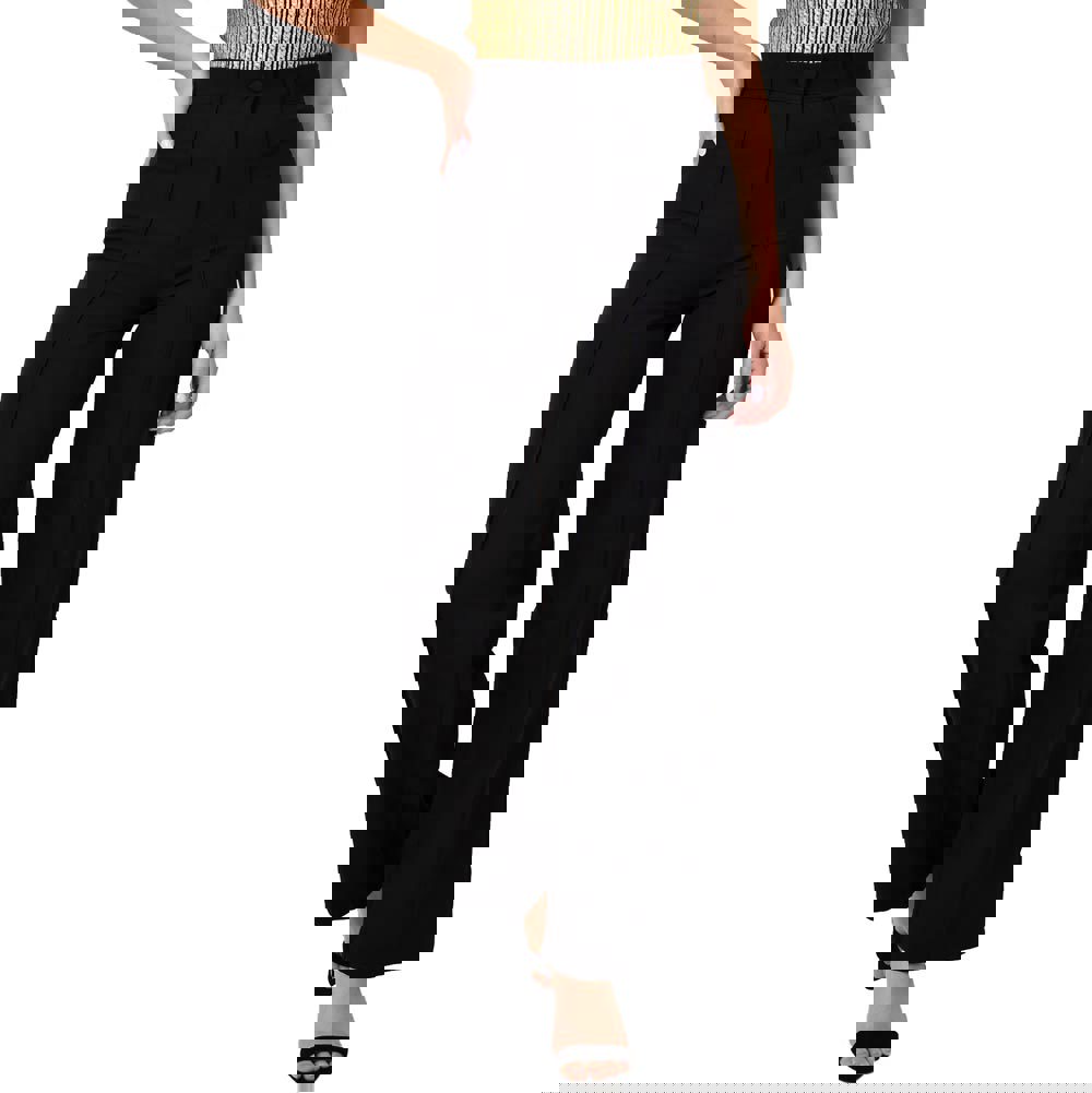 Γυναικείο παντελόνι με κουμπί Μαύρο 18848