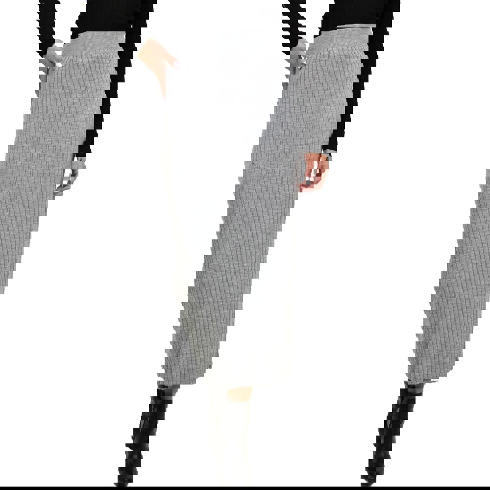 Γυναικεία φούστα πλεκτή μονόχρωμη Γκρι 22093