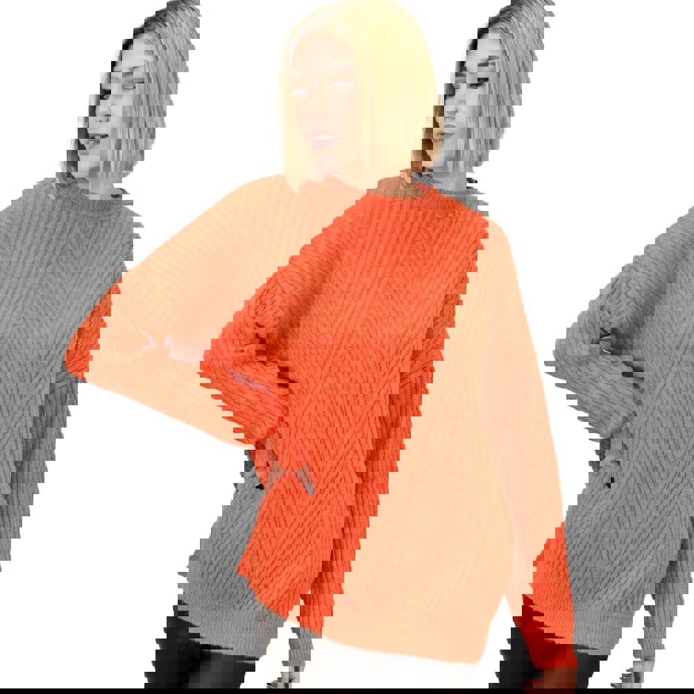 Γυναικείο πουλόβερ με σχέδιο Πορτοκαλί 18641