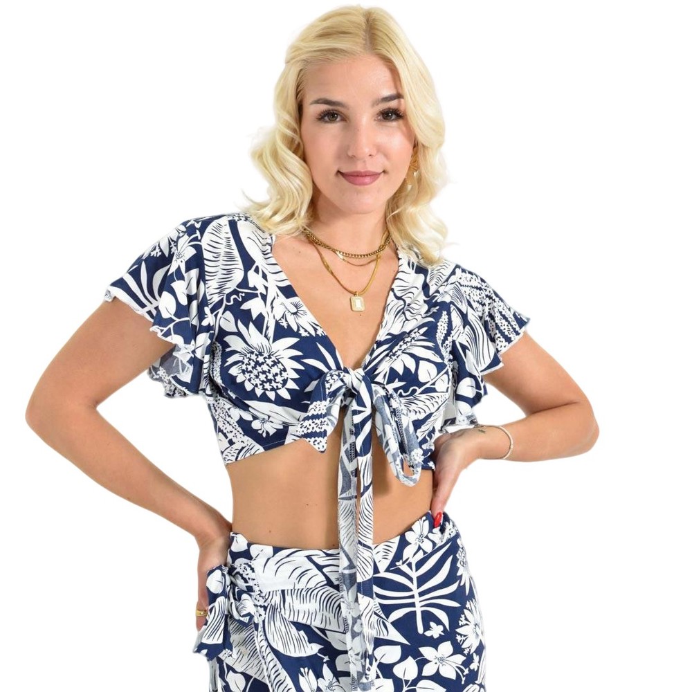 Τοπ με σχέδιο εμπριμέ Μπλε Σκούρο 26571