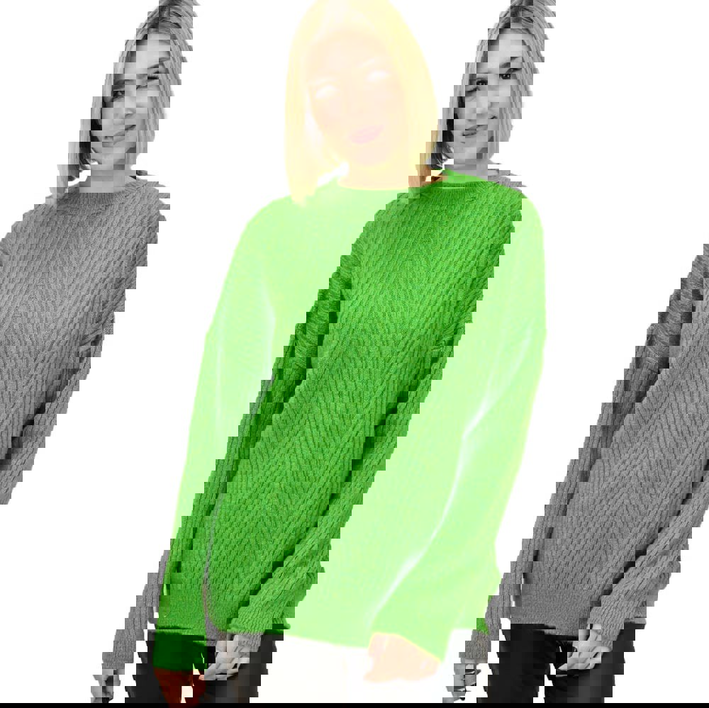 Γυναικείο πουλόβερ με σχέδιο Πράσινο 18643