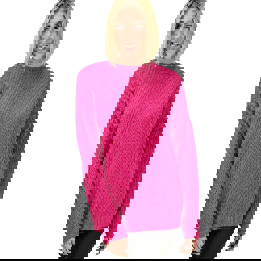 Γυναικείο πουλόβερ με σχέδιο Φούξια 18644