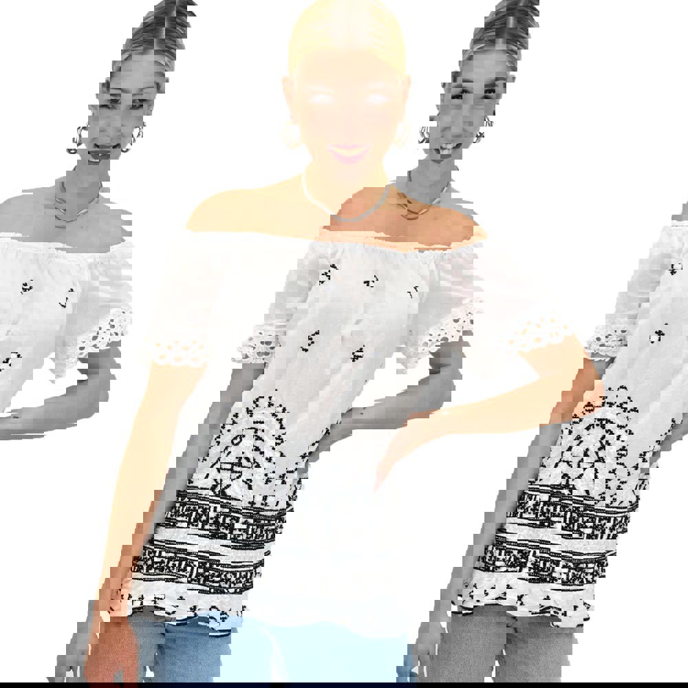 Γυναικεία μπλούζα boho Λευκό 20336