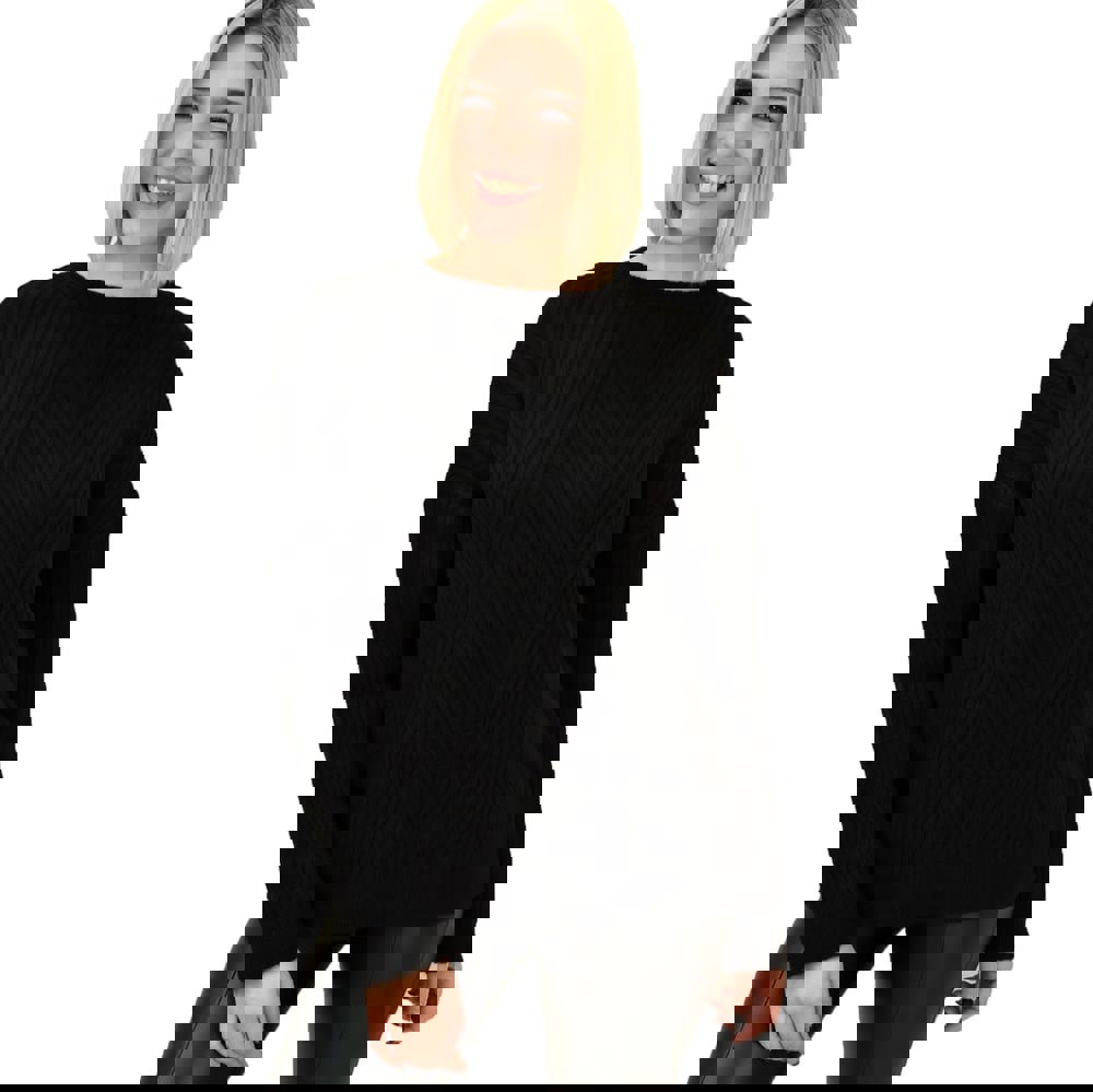 Γυναικείο πουλόβερ με σχέδιο Μαύρο 18657