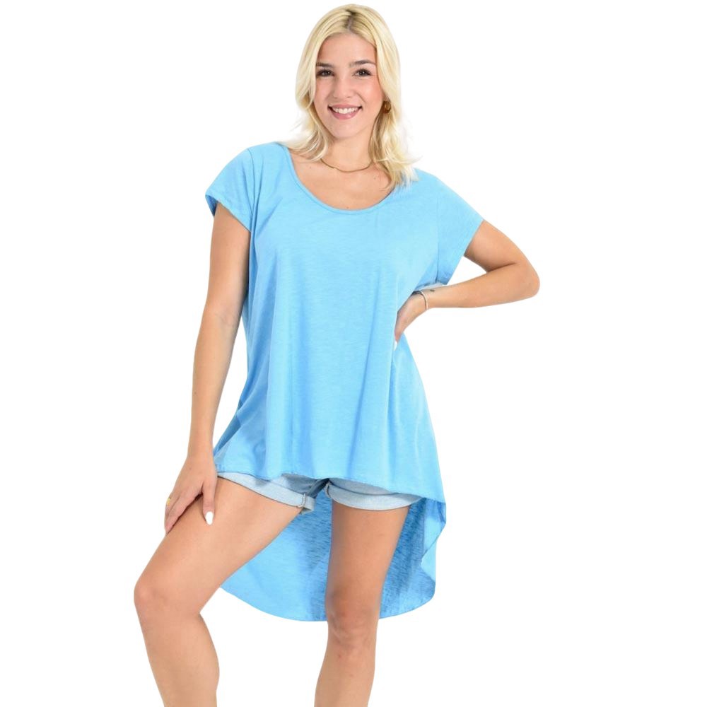 Ασύμμετρη Μπλούζα Γαλάζιο 26604