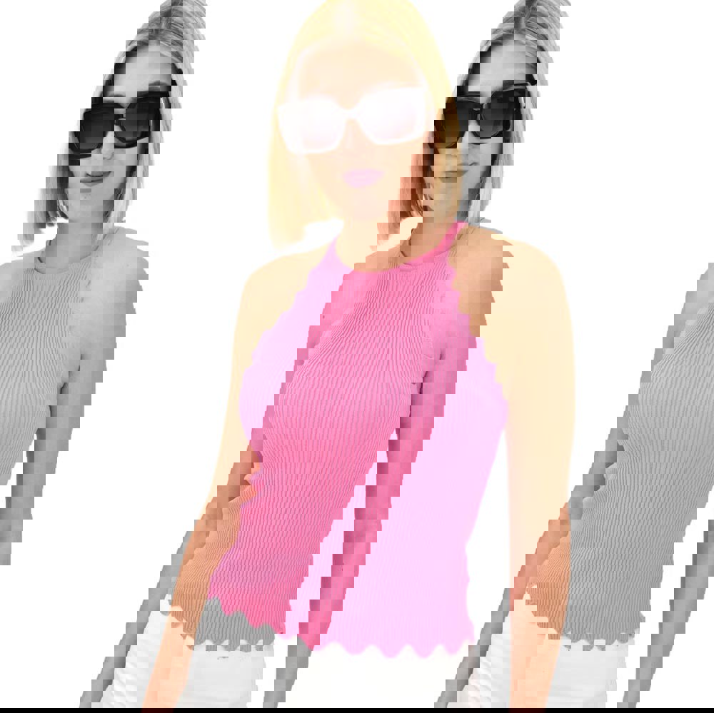 Γυναικείο τοπ τύπου ριπ Ροζ 19729