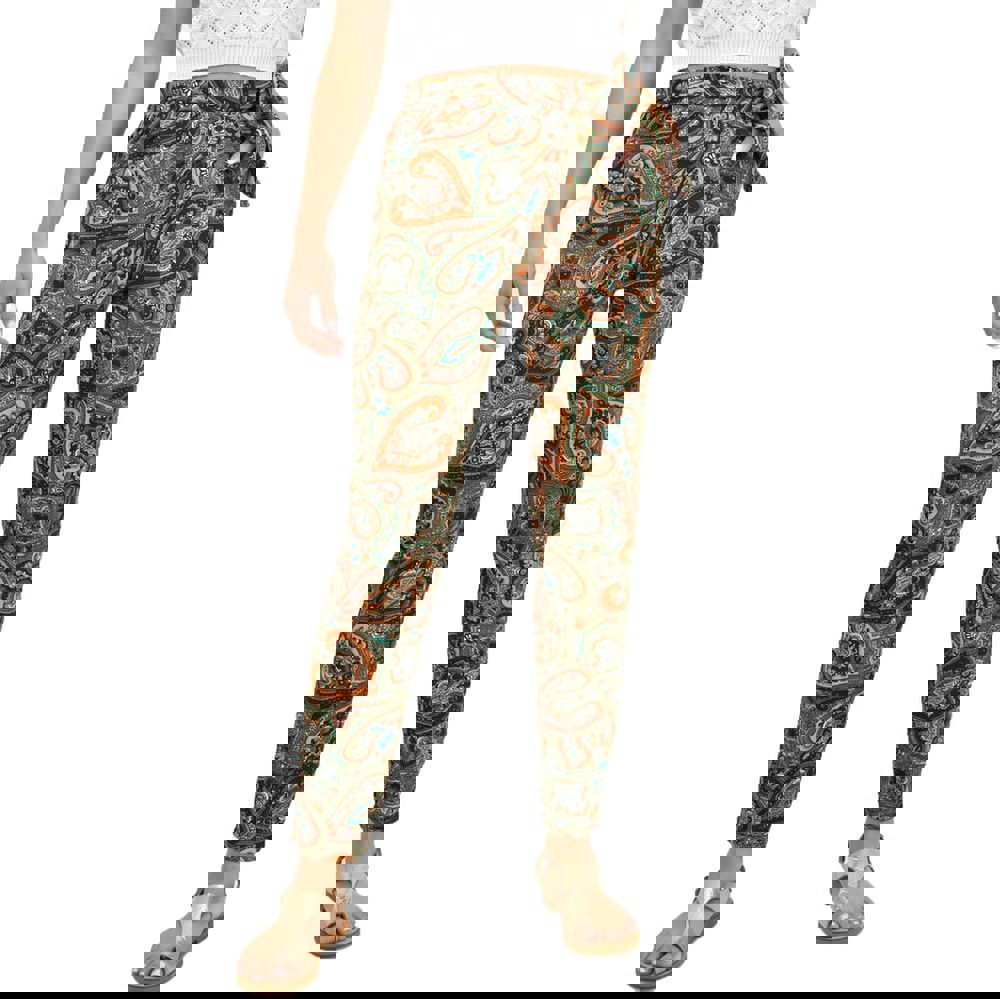 Εμπριμέ παντελόνα Χακί 1308