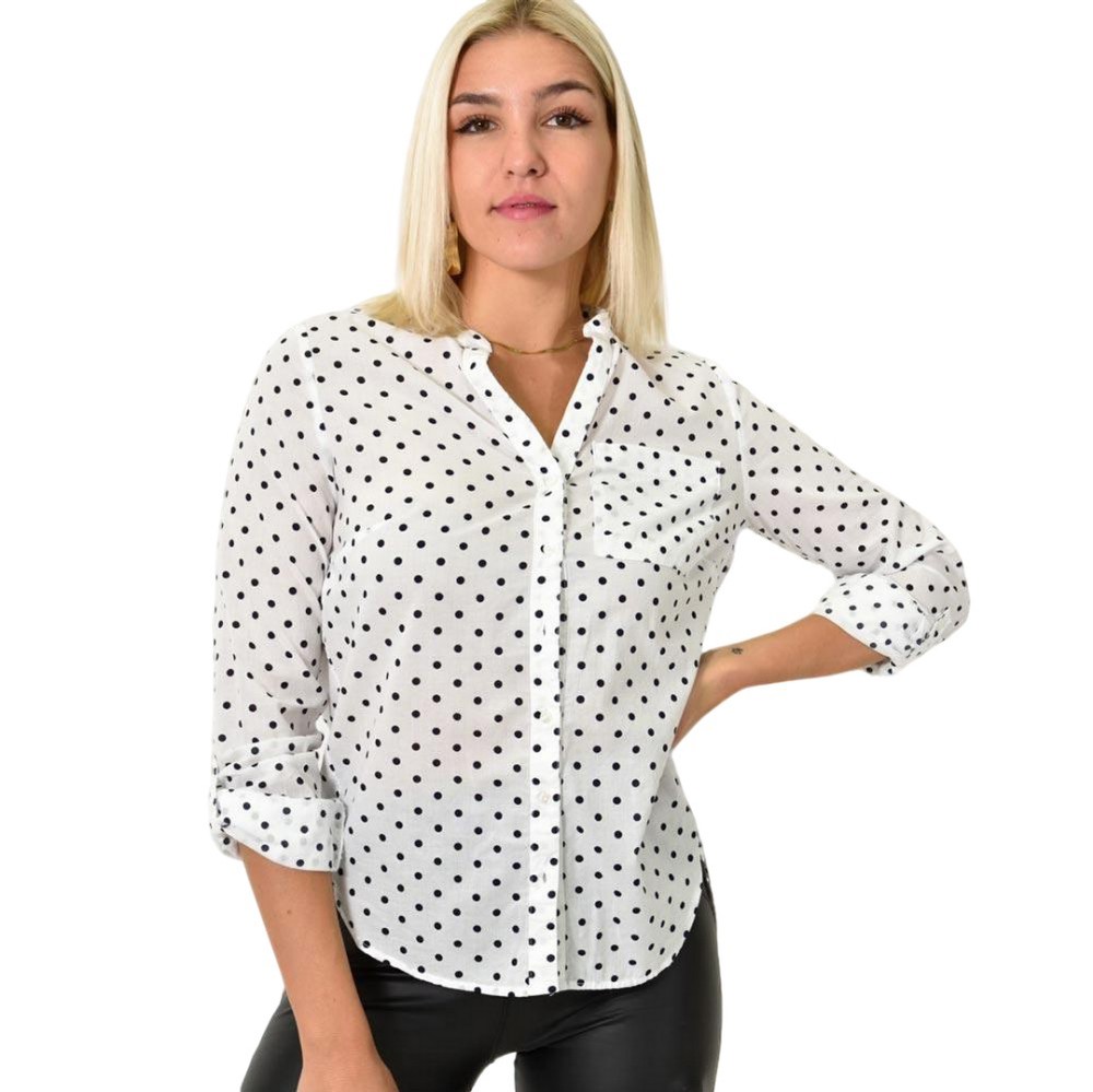 Πουά πουκάμισο Λευκό 25902