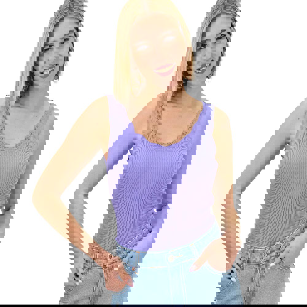 Γυναικέιο πλεκτό τοπ με διάτρητο σχέδιο Λιλά 10231