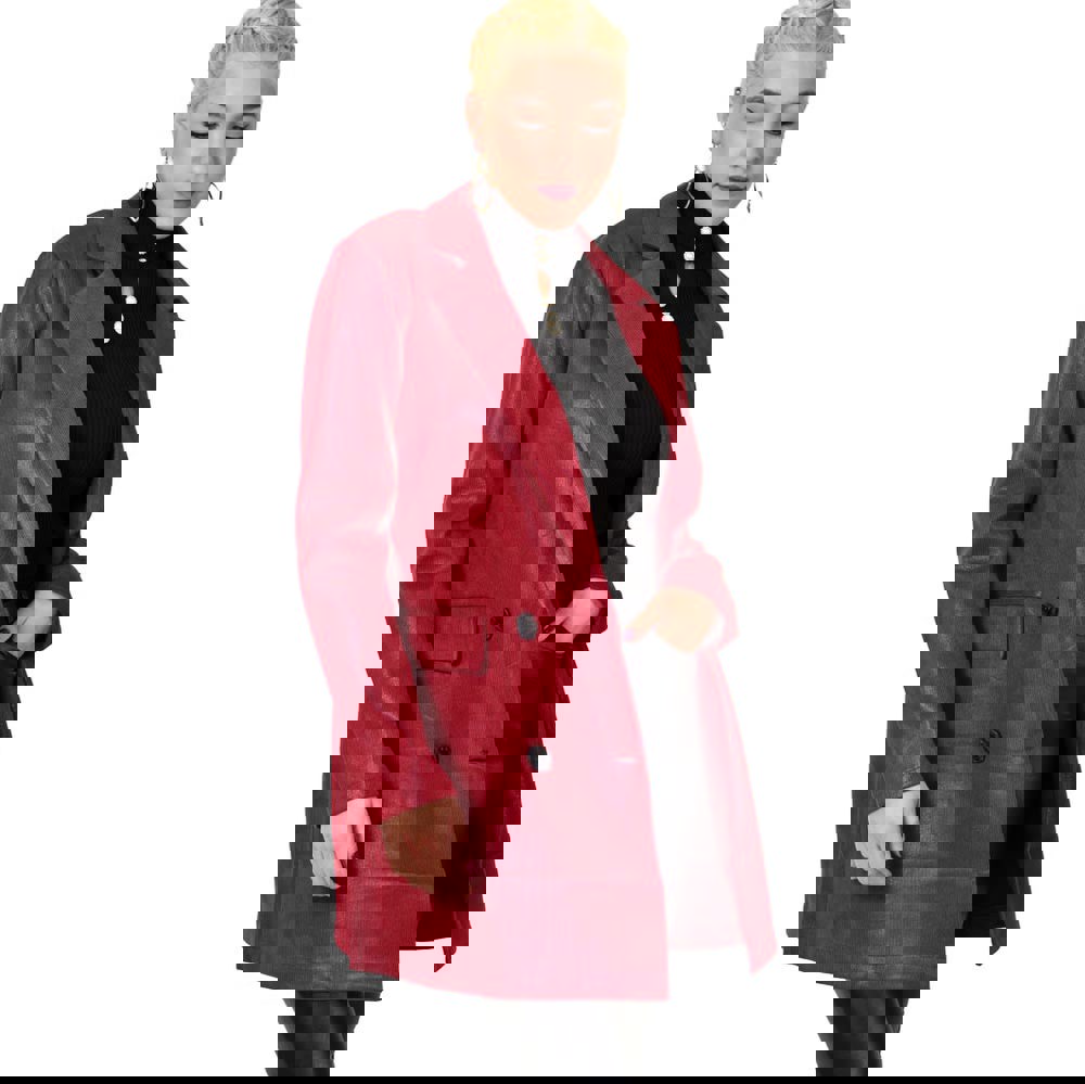 Γυναικείο πανωφόρι ριγέ Μπορντώ 22473