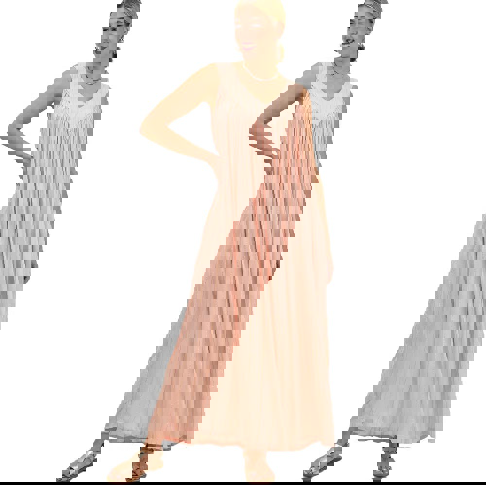 Γυναικείο αμάνικο καφτάνι Σομόν 20396