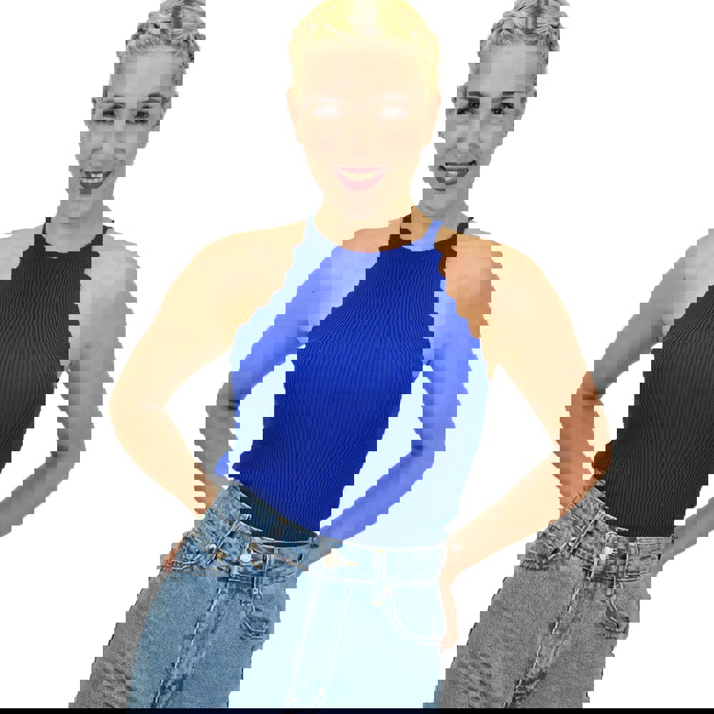 Γυναικείο τοπ τύπου ριπ Μπλε Ρουά 21065