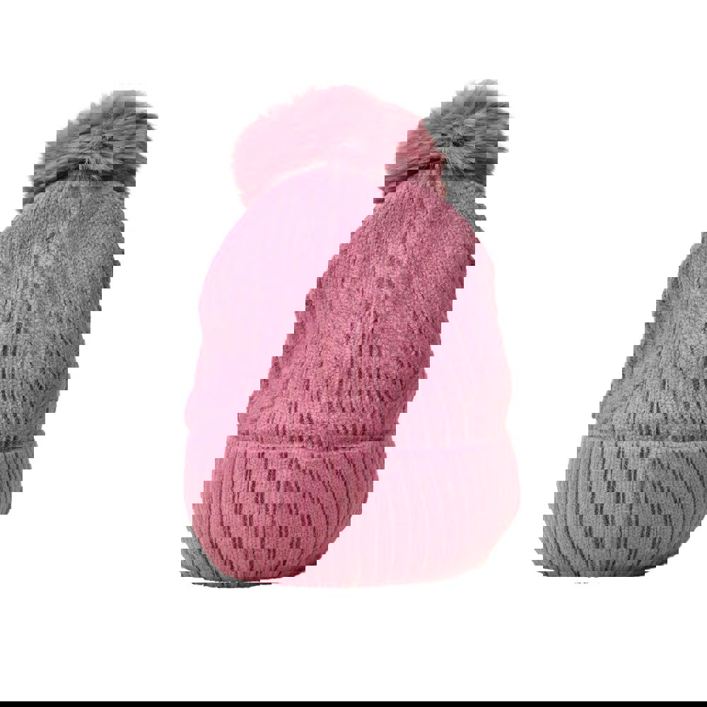 Γυναικείο σκουφί με φούντα και σχέδιο Ροζ 22671