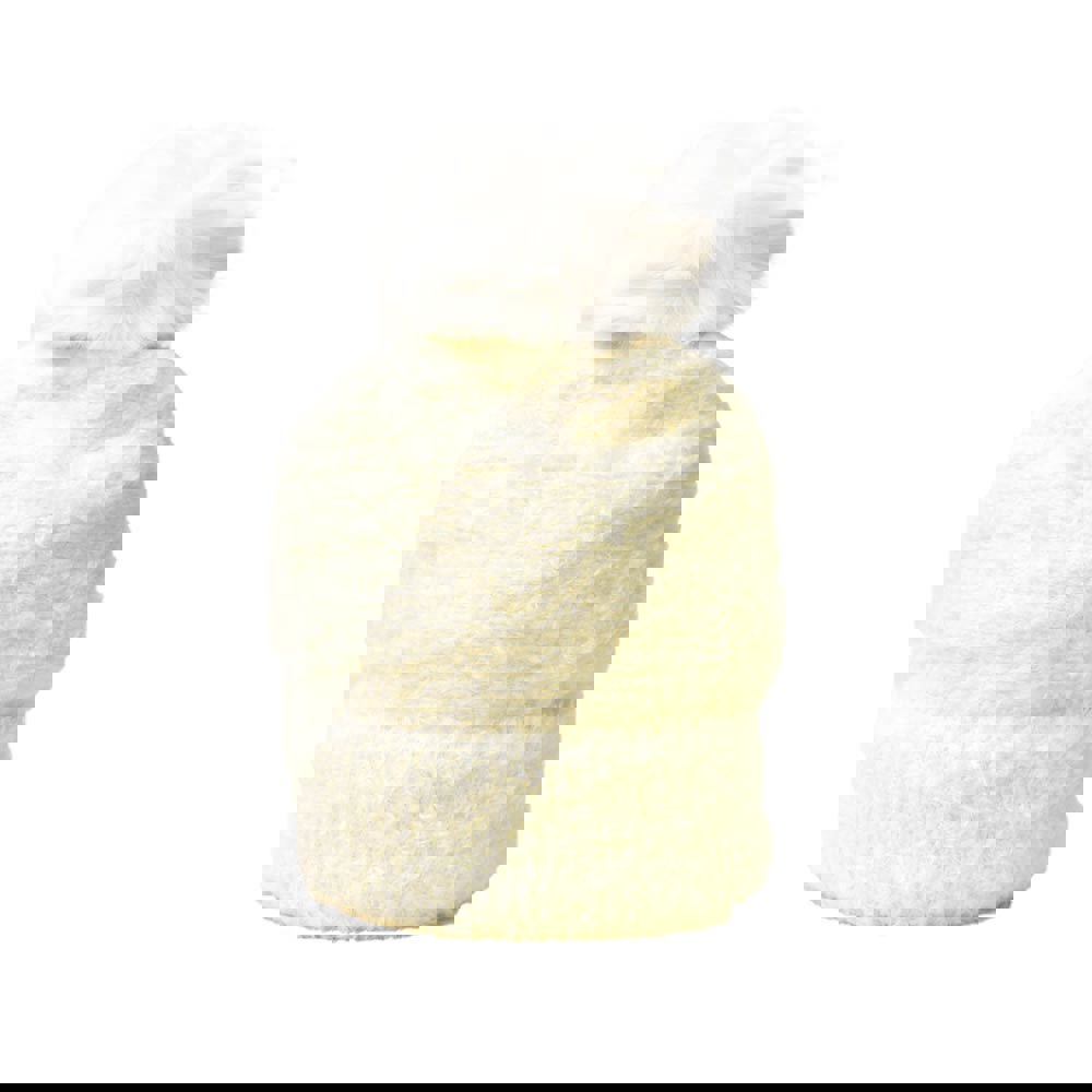 Γυναικείο σκουφί με φούντα χνουδωτό Λευκό 22687