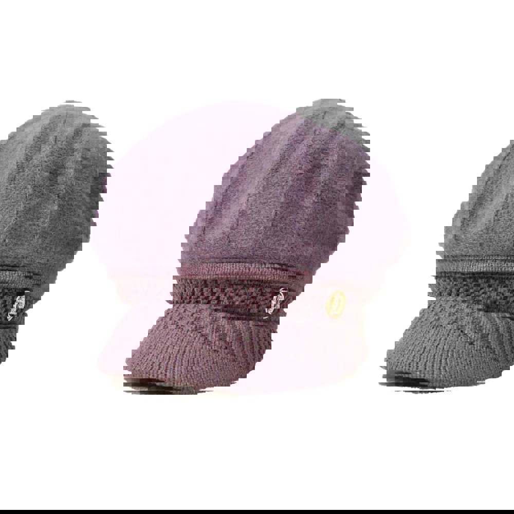 Potre OR Γυναικείο πλεκτό καπέλο με γείσο Μωβ 22713