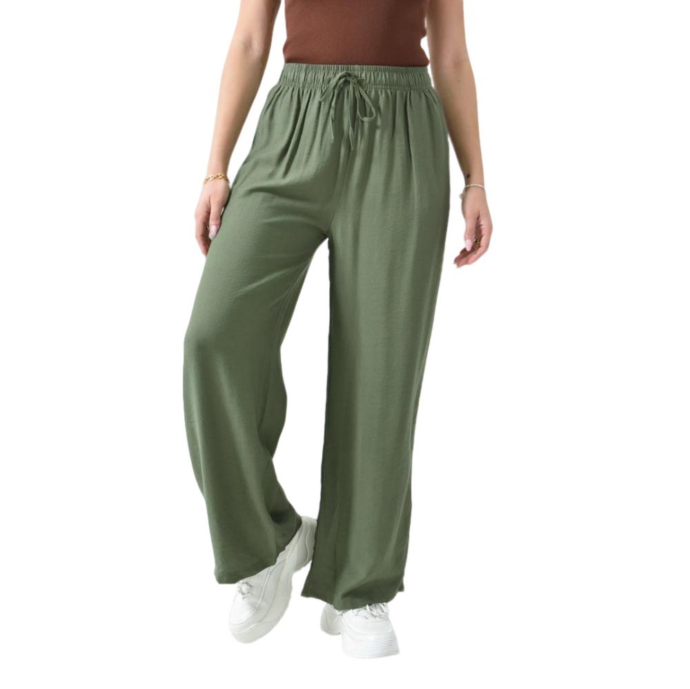 Παντελόνι ψηλόμεσο σε ίσια γραμμή Χακί 26288