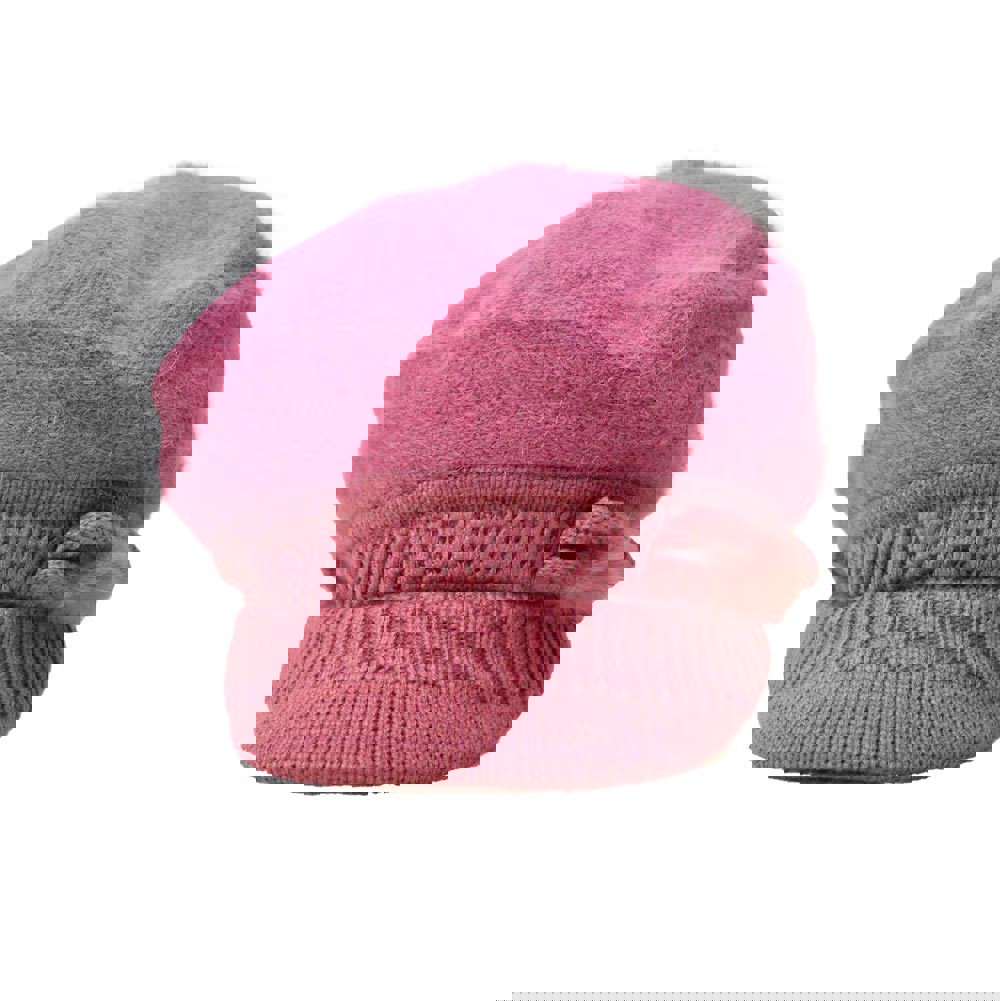 Potre OR Γυναικείο πλεκτό καπέλο με γείσο και φουντάκι Σάπιο μήλο 22742