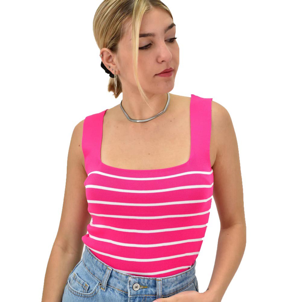 Γυναικείο τοπ με ρίγες Φούξια 19984