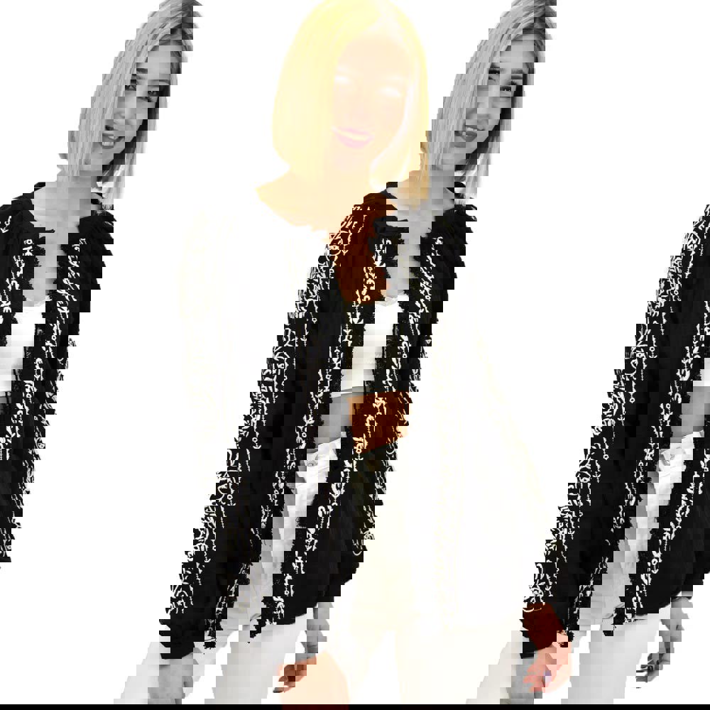 Ζακέτα boho με κέντημα Μαύρο 12093