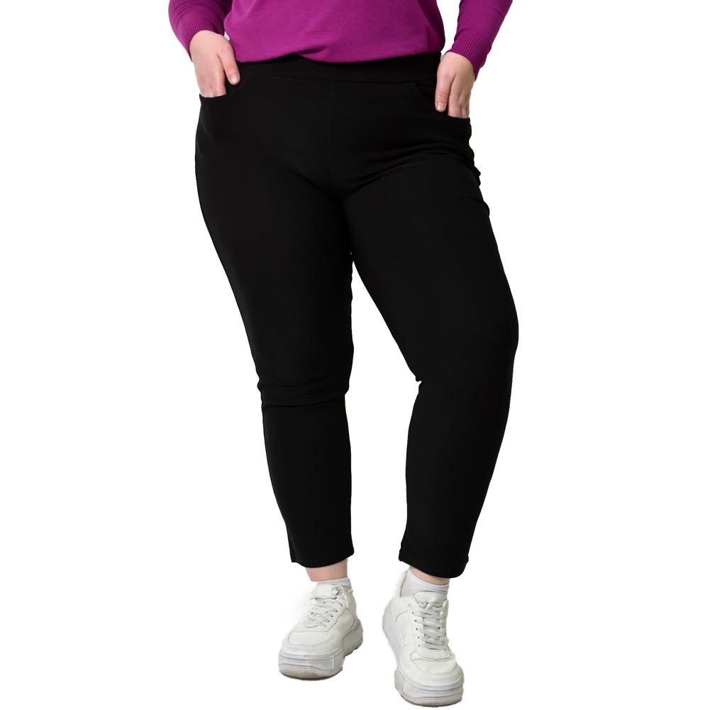 Γυναικείο plus size κολάν με τσέπες Μαύρο 22798