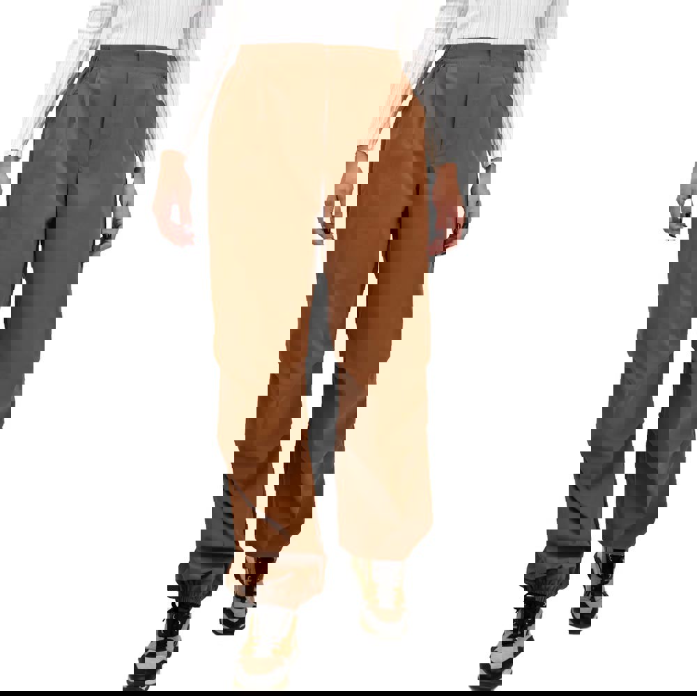 Γυναικείο παντελόνι με πιέτες Καφέ 22281