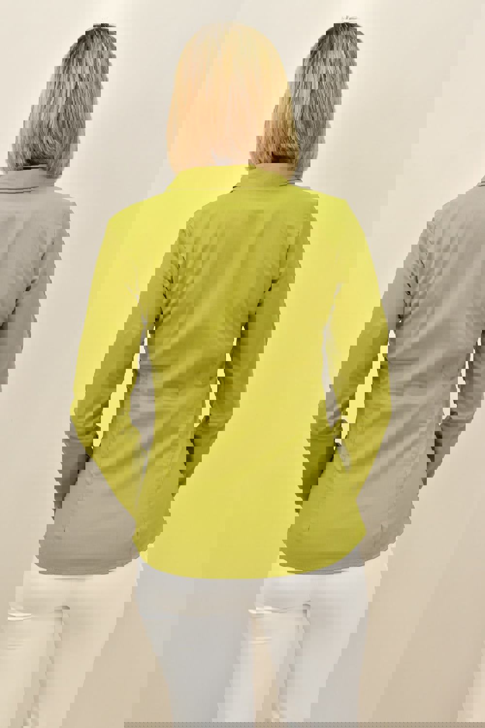 Γυναικείο πουκάμισο μονόχρωμο Λαχανί 18815 φωτογραφία