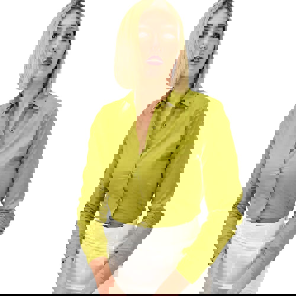 Γυναικείο πουκάμισο μονόχρωμο Λαχανί 18815