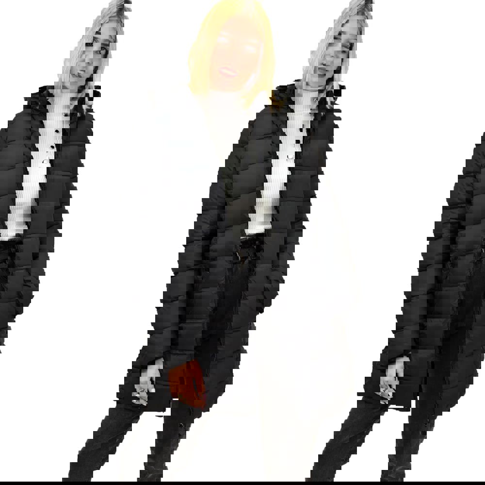 Γυναικείο ντουμπλφας μπουφάν Μαύρο 18402