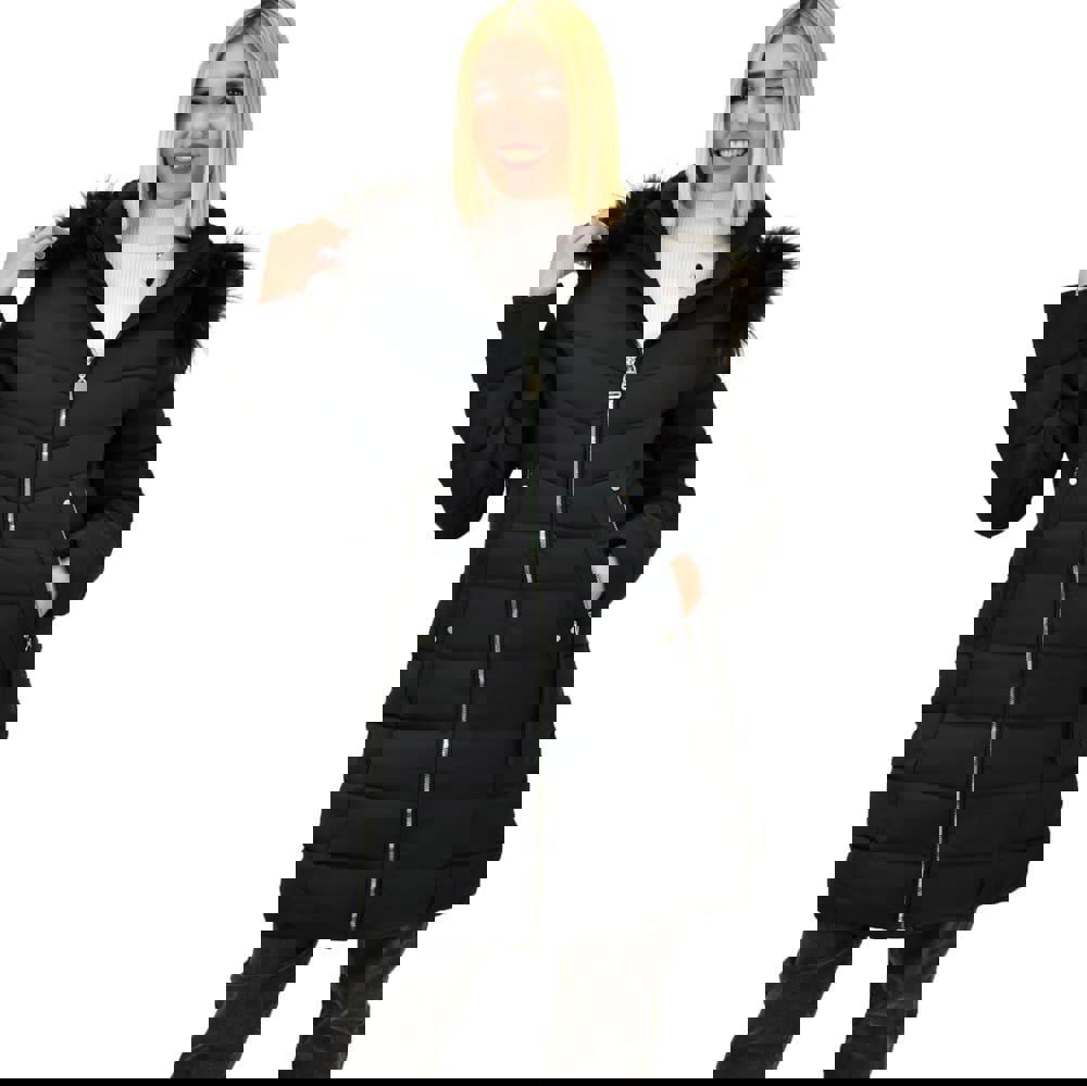 Γυναικείο μπουφάν με αποσπώμενη κουκούλα Μαύρο 18398